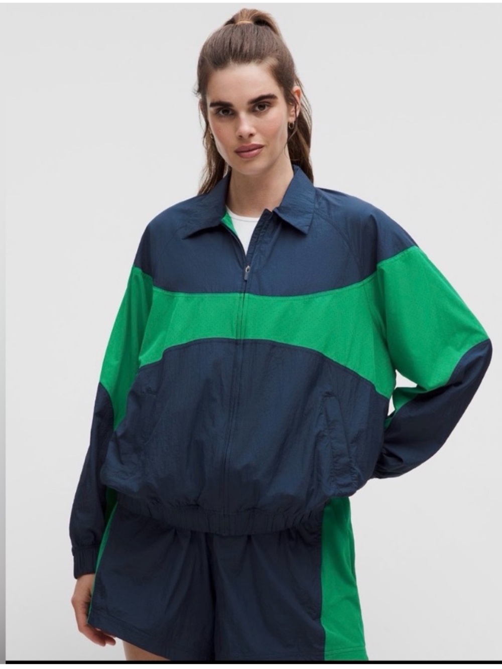 Brand new Lululemon Nylon Collared Colorblock Jacket, M